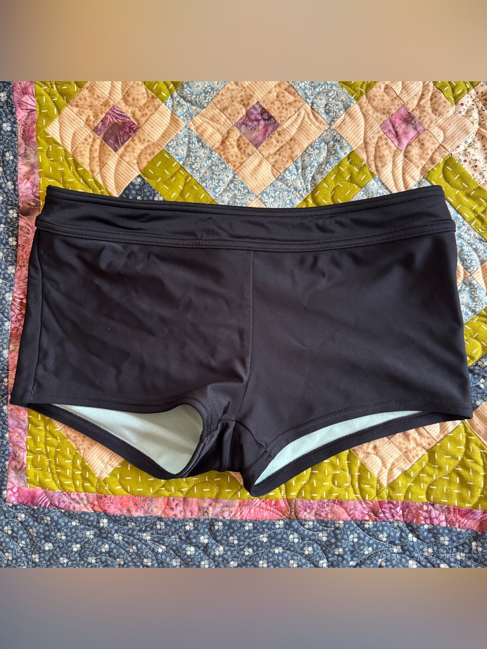 Prana, size small, ‘boy short’ bathing suit bottoms.
